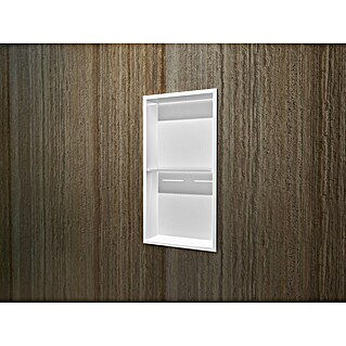 Hornacina Marshall (L x An x Al: 10 x 33 x 63 cm, Acero inoxidable, Blanco)