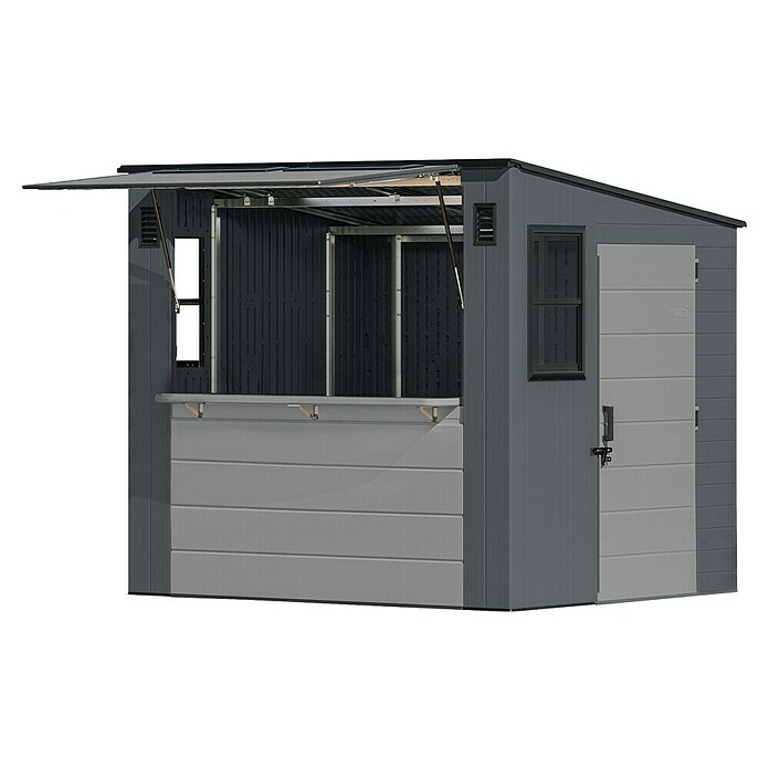 Suncast Gartenhaus Cabana (L x B x H: 250 x 222 x 226 cm, Kunststoff, Cool Gray) | BAUHAUS