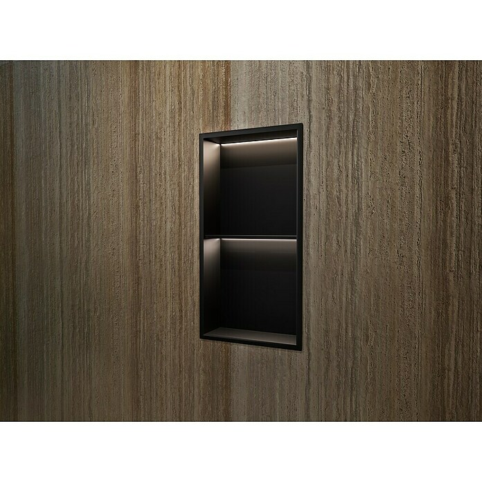 Hornacina Marshall (L x An x Al: 10 x 33 x 63 cm, Acero inoxidable, Negro) | BAUHAUS