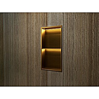 Hornacina Marshall (L x An x Al: 10 x 33 x 63 cm, Acero inoxidable, Oro)