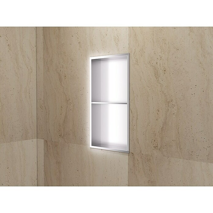 Hornacina Artic (L x An x Al: 10 x 33 x 63 cm, Acero inoxidable, Níquel) | BAUHAUS