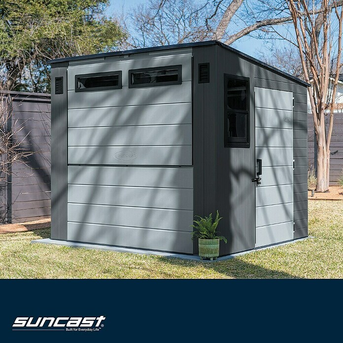 Suncast Gartenhaus Cabana (L x B x H: 250 x 222 x 226 cm, Kunststoff, Cool Gray) | BAUHAUS