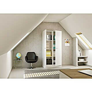 Flex-Well Lucca Küchen-Hochschrank (B x T x H: 100 x 60 x 200 cm, Weiß)