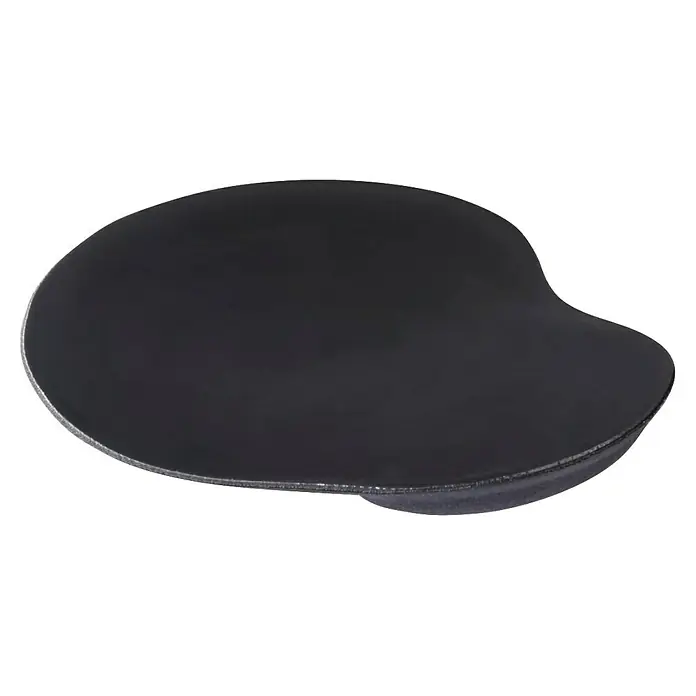 Hama Unterlage Mousepad Ergonomic Mini 54777 - Schwarz, 20 x 23 cm - Schwarzes ergonomisches Mauspad mit Handgelenkauflage für bequeme Computernutzung.