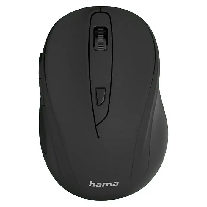 Hama PC-Maus Funk 6-Tasten MW-400 V2 173026 - Schwarz, 9,6 x 6,5 x 4,2 cm - Schwarze Hama ergonomische kabellose Maus mit Scrollrad und DPI-Taste.