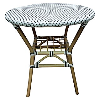 Sunfun Okrogla vrtna miza Alma (Ø x V: 70 x 75 cm, Bela, Črna, Naravni in umetni ratan)