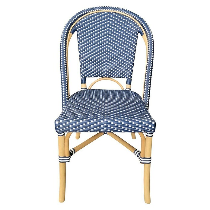 Sunfun Vrtni stol Alma  (50 x 60 x 87 cm, Bela, Modra, Naravni in umetni ratan) | 8252 - Stühle Rattan | ICAB - Sommermöbel Stühle | ICA - Sommermöbel | IC - Freizeit im Garten | I - Stadtgarten | BAUHAUS