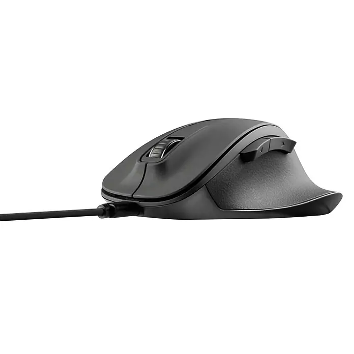 Hama PC-Maus ergonomisch kabellos - Schwarz, 12 x 8,5 x 4,2 cm - Schwarze kabelgebundene Computermaus mit Scrollrad und zwei Seitentasten.