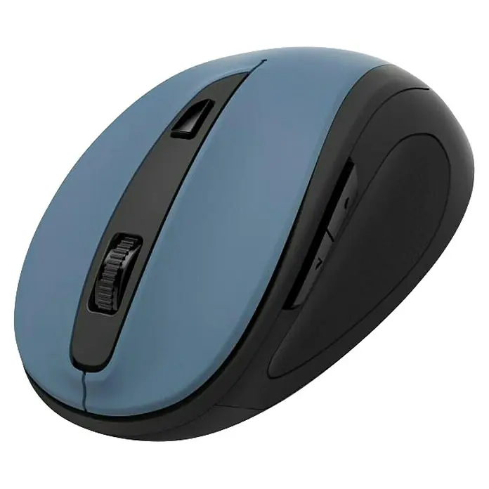 Hama PC-Maus MW-400 V2 - Denim 6-Tasten - Blau, 18 x 9 x 4,5 cm - Blau-graue und schwarze kabellose Computermaus mit Scrollrad und zwei Seitentasten.