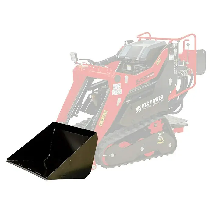 HZC Power Erdschaufel S130KL200 - 130 l, Passend für: HZC Power Kompaktlader BKL200 - Robuster schwarzer Metallschaufelaufsatz für Minilader.