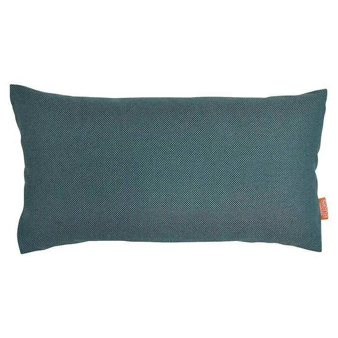 Siena Garden Kissen BELLA - 25 x 45 cm, Petrol, Rechteckig - Rechteckiges blaugraues gewebtes Outdoor-Kissen mit Siena Garden Etikett.