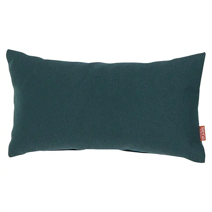 Siena Garden Kissen BELLA - 25 x 45 cm, Petrol, Rechteckig - Rechteckiges, dunkelgrau-blaues Outdoor-Kissen mit Webstruktur und 'Siena'-Markenetikett.