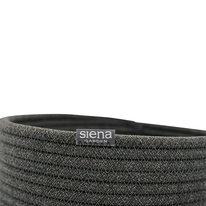Siena Garden Pflanztopf FIORA - Anthrazit, 1 Stk., Max. Außendurchmesser: 20 cm, Höhe: 20,5 mm - Dunkelgrauer, geflochtener Siena Garden Topf mit Seiltextur.