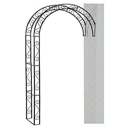 Siena Garden Rosenbogen Cambridge (L x B x H: 130 x 35 x 245 cm, Schwarz, Metall)