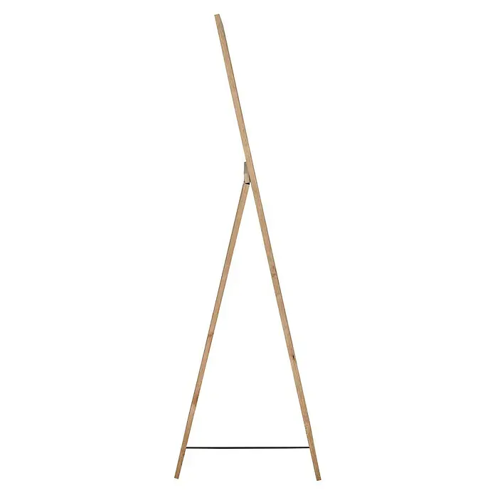 Standspiegel Harriet - 40 x 150 cm, Natur, Holz - Heller, hölzerner A-Aufsteller mit horizontaler Stützstange.