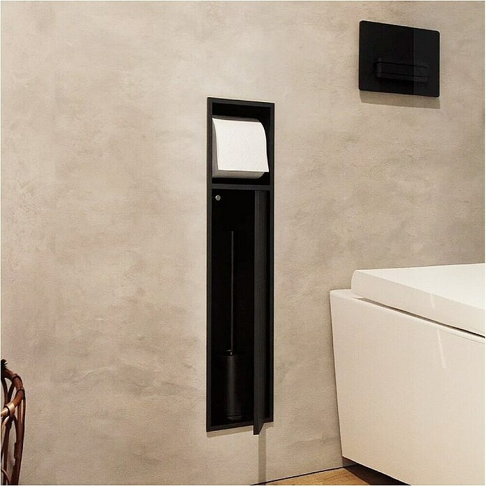 Hornacina Egean (L x An x Al: 10 x 17 x 60 cm, Acero inoxidable, Negro) | BAUHAUS