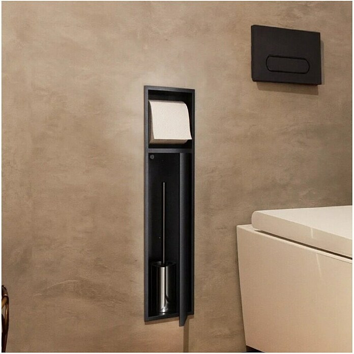 Hornacina Egean (L x An x Al: 10 x 17 x 60 cm, Acero inoxidable, Black Gun Metal) | BAUHAUS
