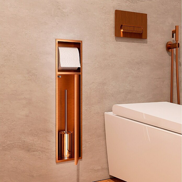 Hornacina Egean (L x An x Al: 10 x 17 x 60 cm, Acero inoxidable, Oro Rosa) | BAUHAUS