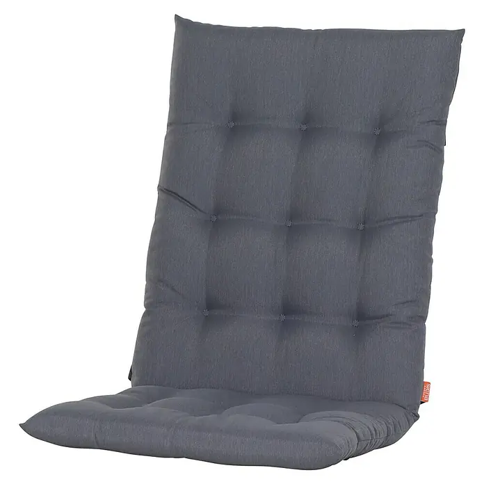 Siena Garden Atria Sitzauflage - L x B x H: 110 x 48 x 6 cm, Grau, Polyester, 1 Stk. - Graues, gestepptes Stoff-Stuhlkissen mit Sitz- und Rückenlehnenbereich.