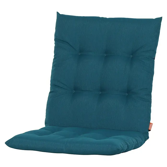 Siena Garden Atria Sitzauflage - L x B x H: 100 x 48 x 8 cm, Petrol, Polyester, 1 Stk. - Blaues, zweiteiliges Stoff-Stuhlkissen mit Knopfheftung.