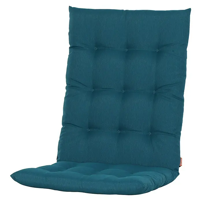Siena Garden Atria Sitzauflage - L x B x H: 110 x 48 x 6 cm, Petrol, Polyester, 1 Stk. - Blaues Stoff-Stuhlkissen mit getufteter Rückenlehne und Sitzfläche.