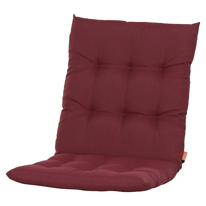 Siena Garden Atria Sitzauflage - L x B x H: 100 x 48 x 8 cm, Rot, Polyester, 1 Stk. - Gesteppte, bordeauxrote Outdoor-Sitz- und Rückenauflage für Gartenmöbel.