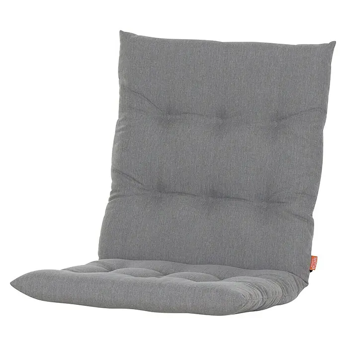 Siena Garden Atria Sitzauflage - L x B x H: 100 x 48 x 6 cm, Silber, Polyester, 1 Stk. - Graues, gestepptes Stoffkissen für einen Stuhl.