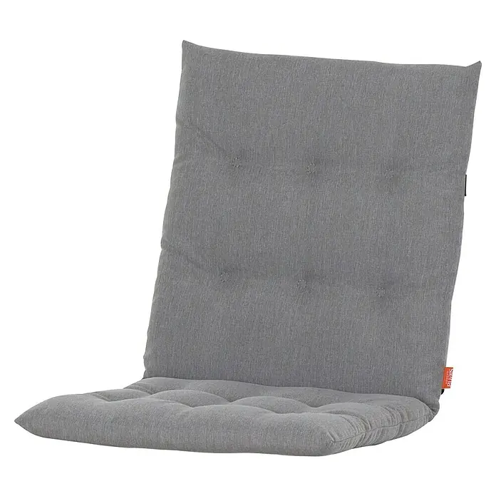 Siena Garden Atria Sitzauflage - L x B x H: 96 x 46 x 3 cm, Silber, Polyester, 1 Stk. - Graues Stoff-Stuhlkissen mit getufteter Rückenlehne und Sitzfläche.