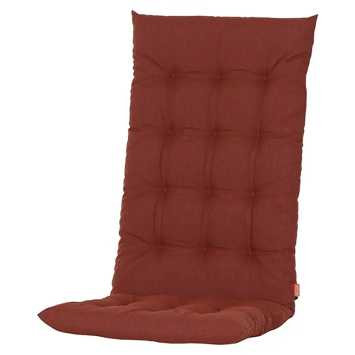 Siena Garden Atria Sitzauflage - L x B x H: 123 x 48 x 6 cm, Terrakotta, Polyester, 1 Stk. - Rötlich-braunes getuftetes Hochlehner-Kissen.