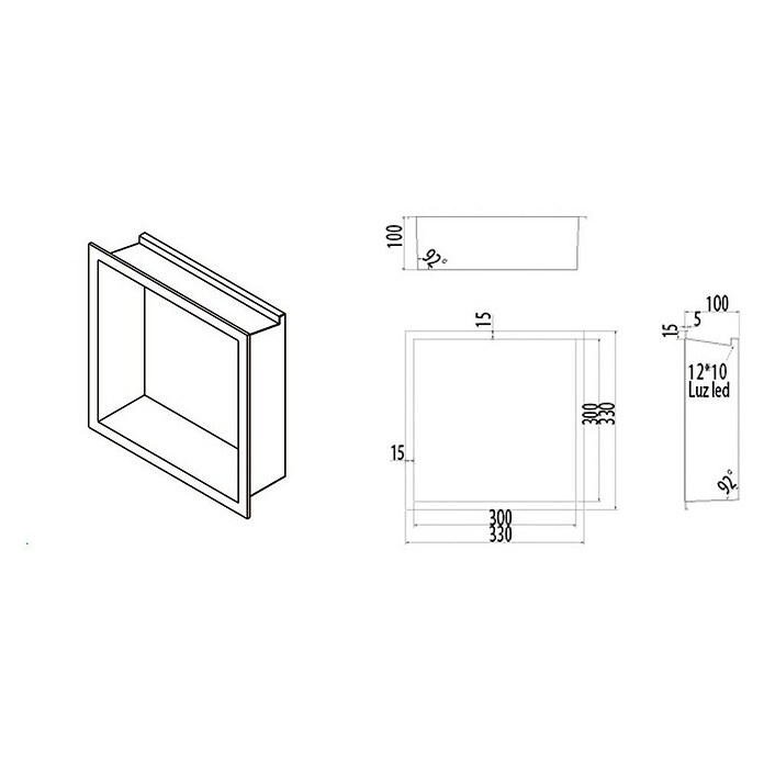 Hornacina Indic Led (L x An x Al: 10 x 33 x 33 cm, Acero inoxidable, Níquel) | BAUHAUS