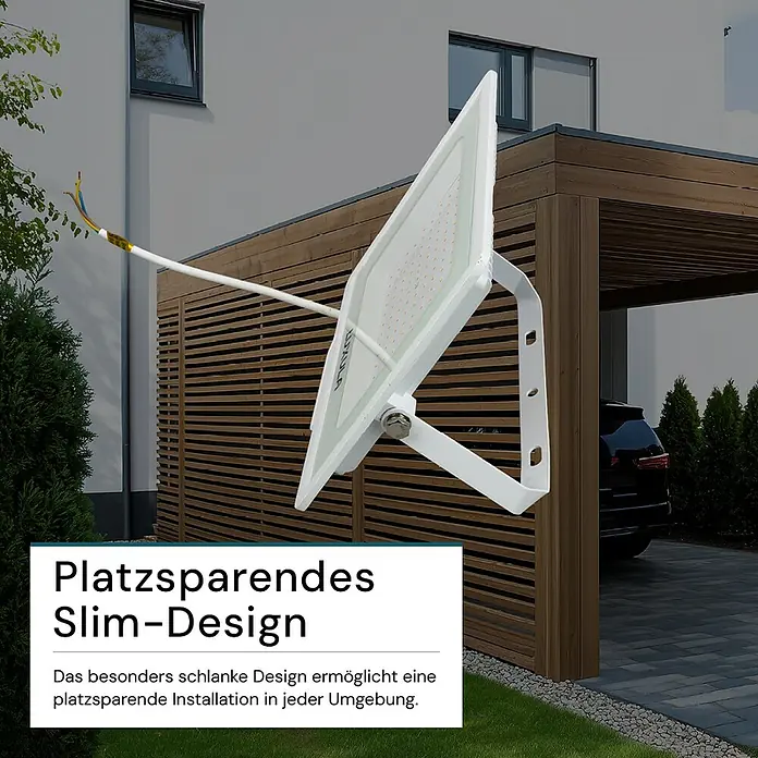 Luxula LED-Strahler - 100 W, 10.000 lm, L x B x H: 28,7 x 3,2 x 23,2 cm, IP65