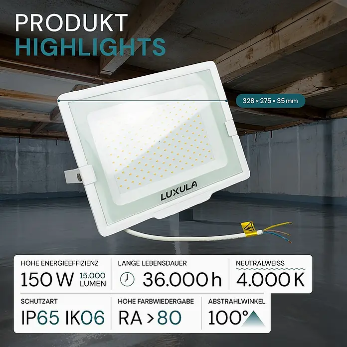 Luxula LED-Strahler - 150 W, 15.000 lm, IP65