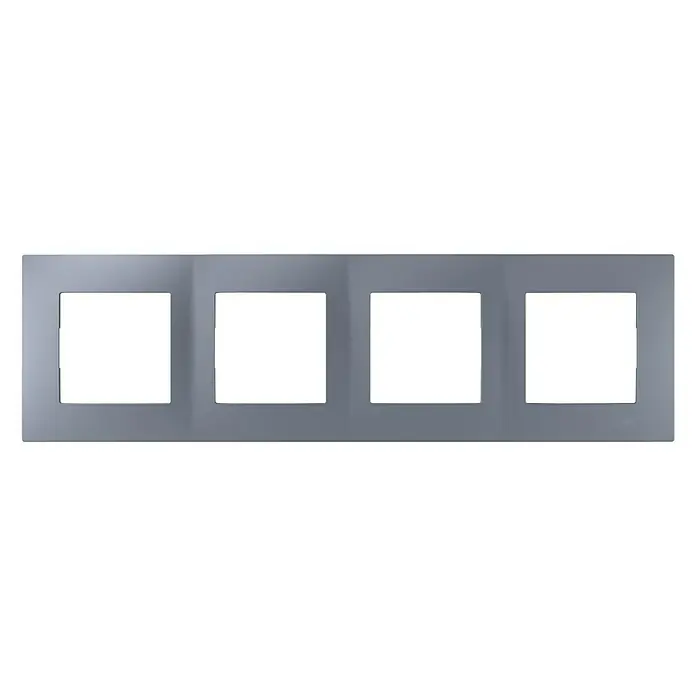 BJC Viva Marco - Gris, Modelo de mecanismos: x 4, Plástico, Colocar - La cubierta de marco plateada de 4 posiciones es ideal para instalar interruptores y enchufes. El producto garantiza un aspecto limpio y moderno.