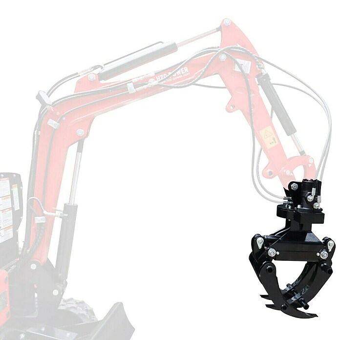 HZC Power Holzgreifer HH360 (Mit Hydraulik, Passend für: HZC Power Minibagger (wenige Ausnahmen, siehe Text)) | BAUHAUS
