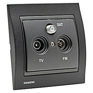 Siemens Delta Iris Toma TV/SAT (Negro, x 3, Aluminio, En pared)