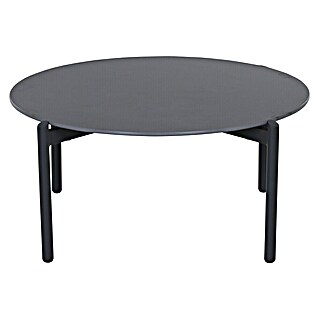 Siena Garden Roma Garten-Loungetisch (Durchmesser: 80 cm, Grau, Aluminium)