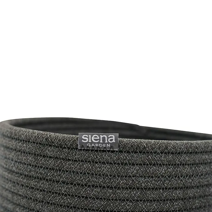 Siena Garden Pflanztopf FIORA - Anthrazit, 1 Stk., Max. Außendurchmesser: 26 cm, Höhe: 25,5 cm - Dunkelgrauer geflochtener Siena Garden Pflanzkübel.
