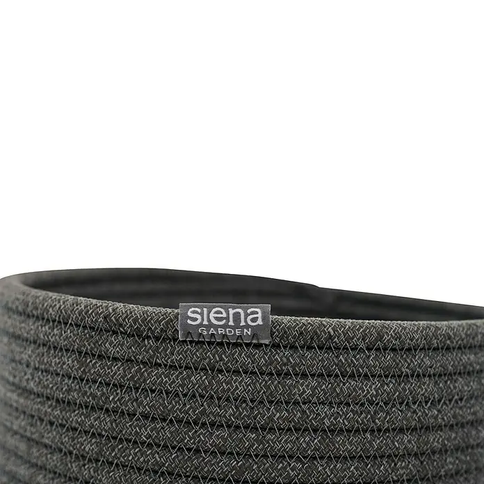 Siena Garden Pflanztopf FIORA - Anthrazit, 1 Stk., Max. Außendurchmesser: 32 cm, Höhe: 30,5 cm - Dunkelgrauer, geflochtener Siena Garden Pflanztopf mit texturierter Oberfläche.