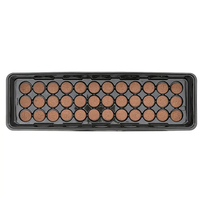Siena Garden Zimmergewächshaus - 53 x 15 x 11 cm, Dunkelbraun, Mit 36 Quelltabletten - Schwarze Anzuchtschale mit braunen Torfquelltöpfen.