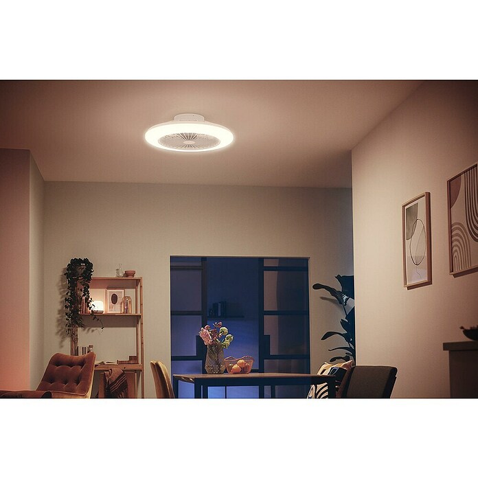 Philips Ventilador de techo Amigo (Blanco, 57,7 cm, 60 W, Blanco cálido) | BAUHAUS