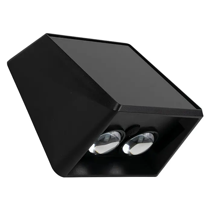 Luxula Solar-Außenwandleuchte - L x B x H: 10,7 x 9,8 x 6,4 cm, Schwarz, IP54