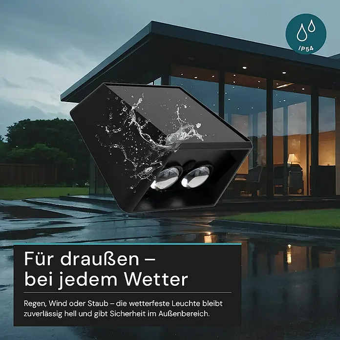 Luxula Solar-Außenwandleuchte - Schwarz, IP54