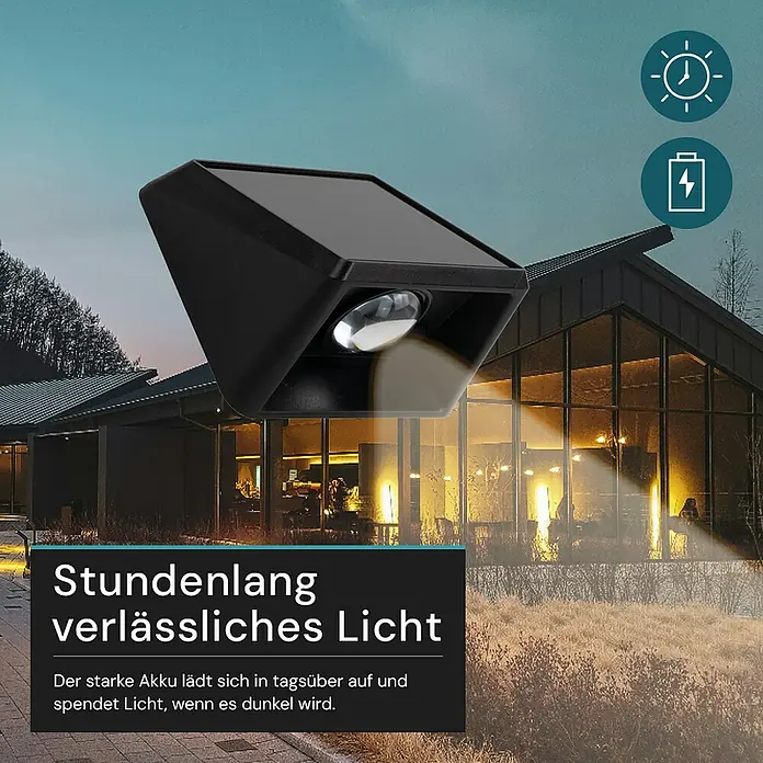 Luxula Solar-Außenwandleuchte - Schwarz, IP54