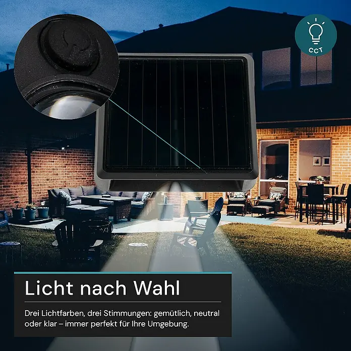 Luxula Solar-Außenwandleuchte - Schwarz, IP54
