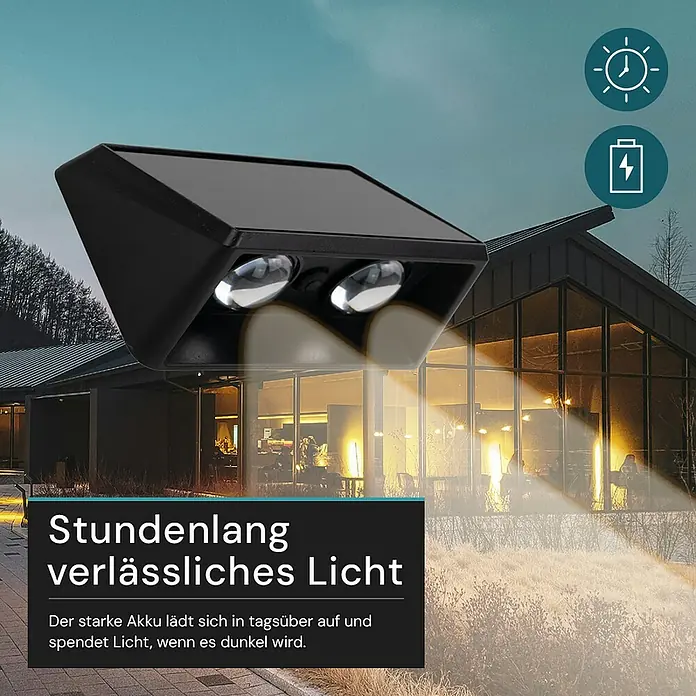 Luxula Solar-Außenwandleuchte - Schwarz, IP54