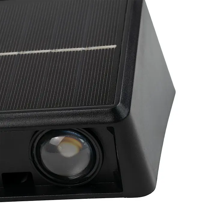Luxula Solar-Außenwandleuchte - L x B x H: 17 x 10,3 x 6 cm, Schwarz, IP54