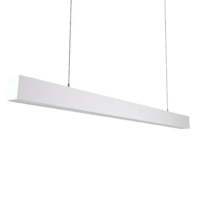 Luxula LED-Pendelleuchte - 40 W, L x B x H: 130 x 6 x 8 cm, Weiß