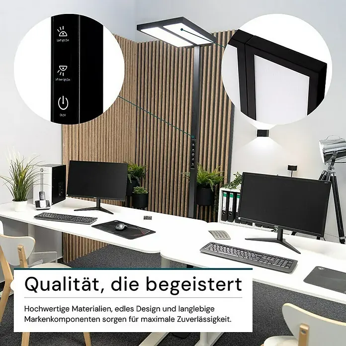 Luxula LED-Stehleuchte - 120 W, Schwarz
