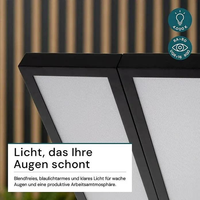 Luxula LED-Stehleuchte - 120 W, Schwarz