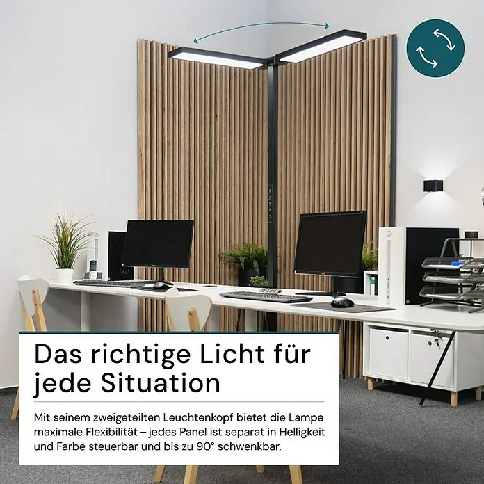 Luxula LED-Stehleuchte - 120 W, Schwarz